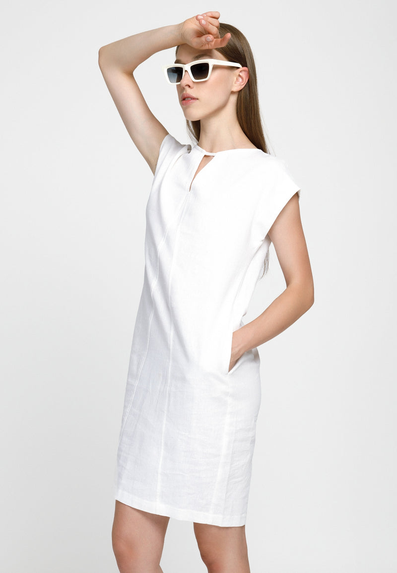 WHITE LINEN DRESS