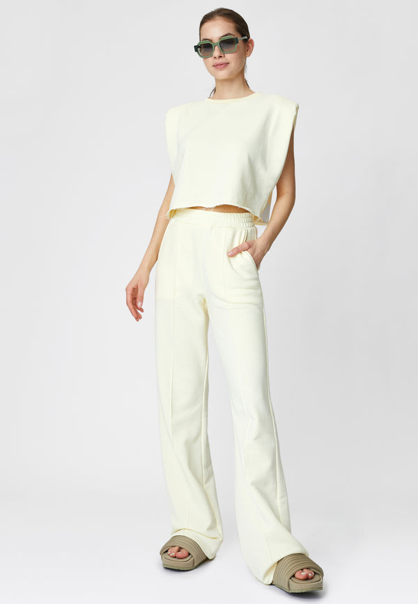 Ivory Relaxed Fit Cotton Pants