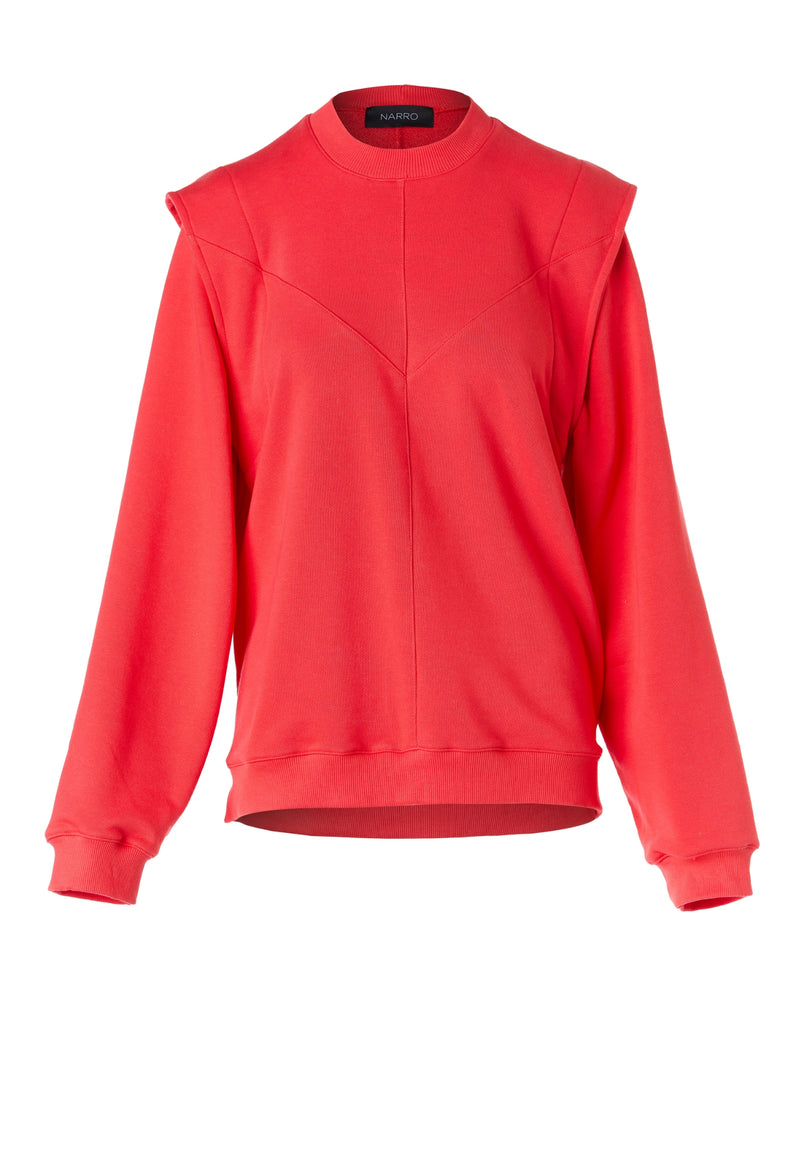 Coral Cotton Relaxed Fit Sweatshirt