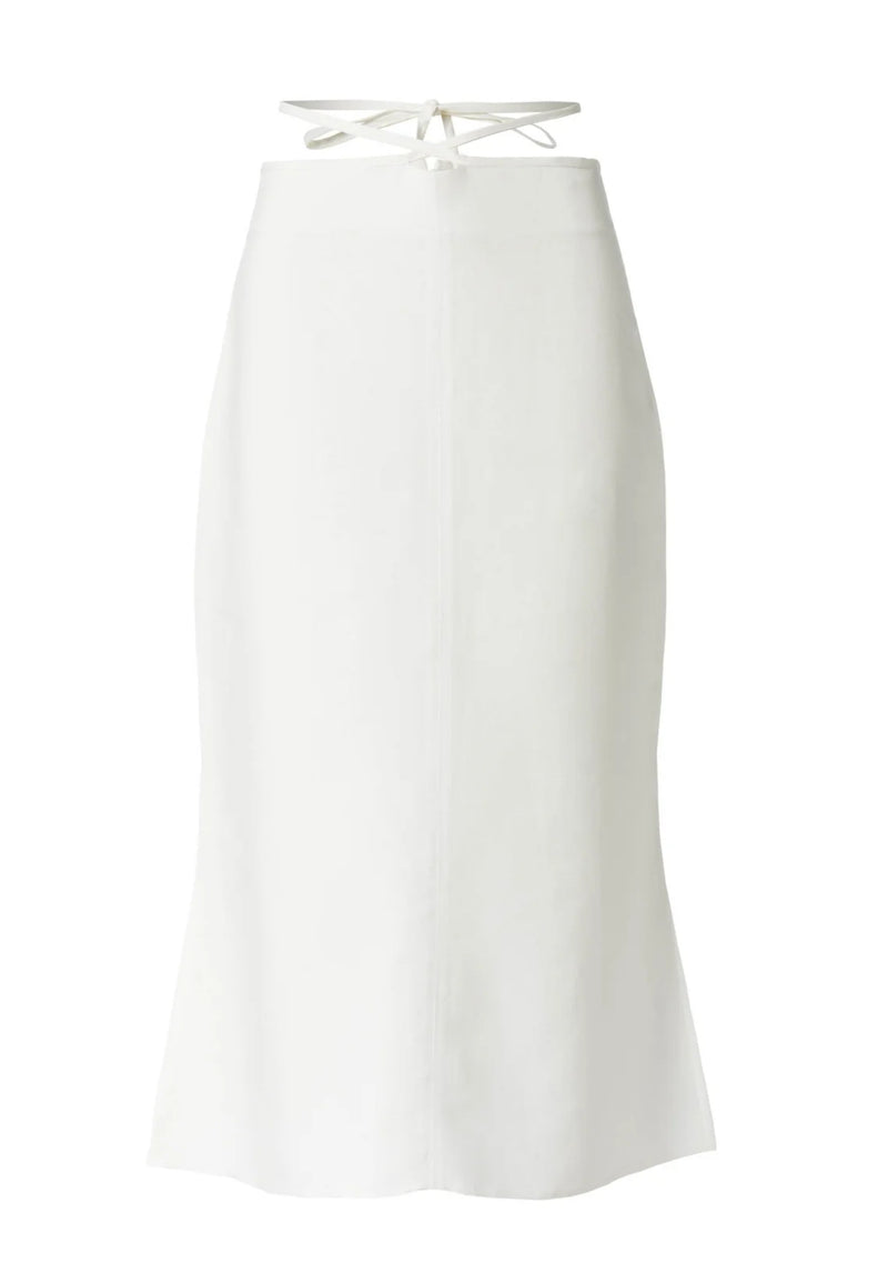 White Midi Linen Skirt