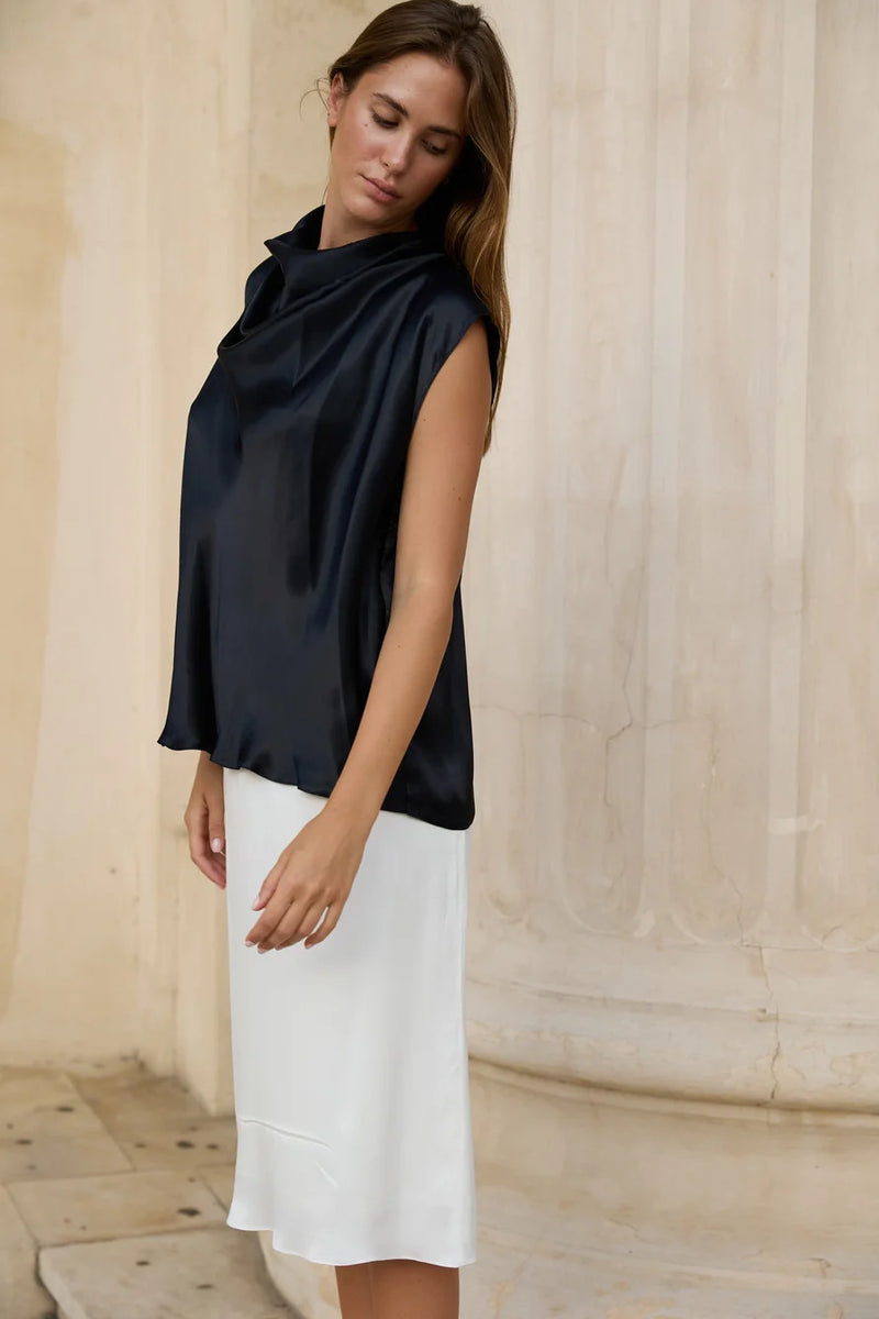 Cascade Silk Cowl Top