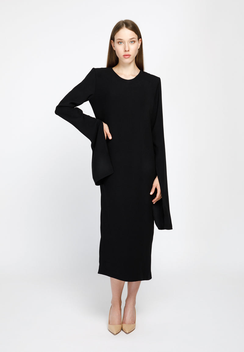 Midi Essential Dress with Elongated Sleeves