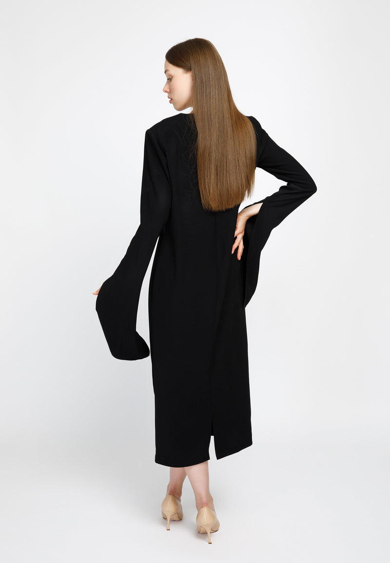 Midi Essential Dress with Elongated Sleeves