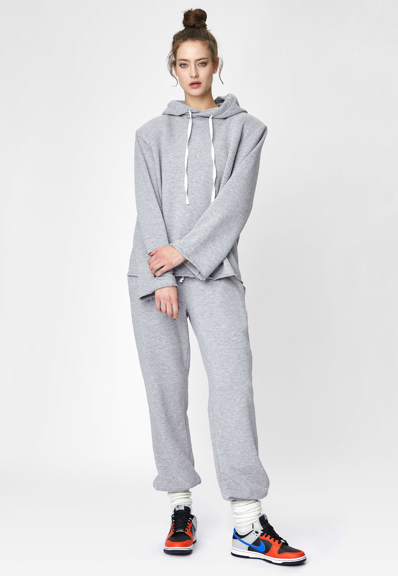 Relaxed Fit Light Grey Hoodie