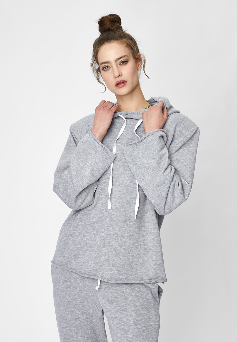 Relaxed Fit Light Grey Hoodie