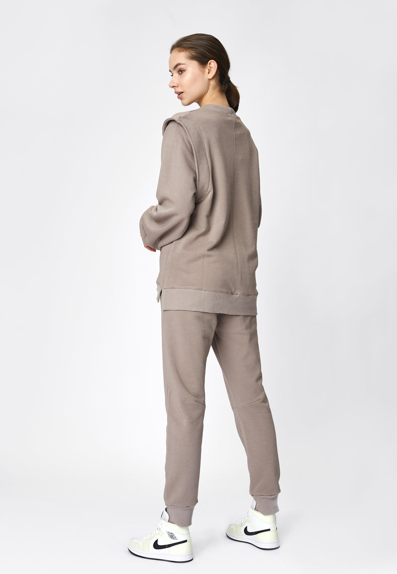 Cream Cotton Relaxed Fit Sweatshirt