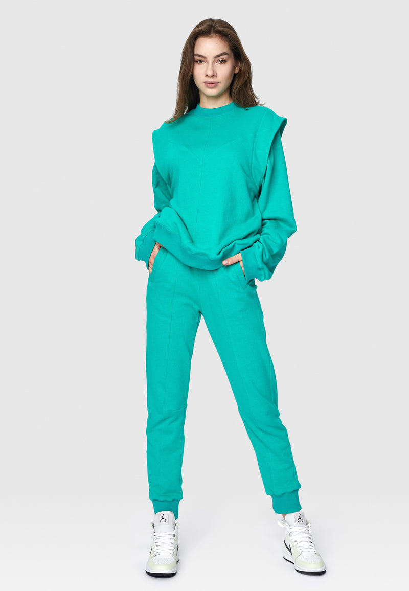 Emerald Green Cotton Relaxed Fit Sweatshirt