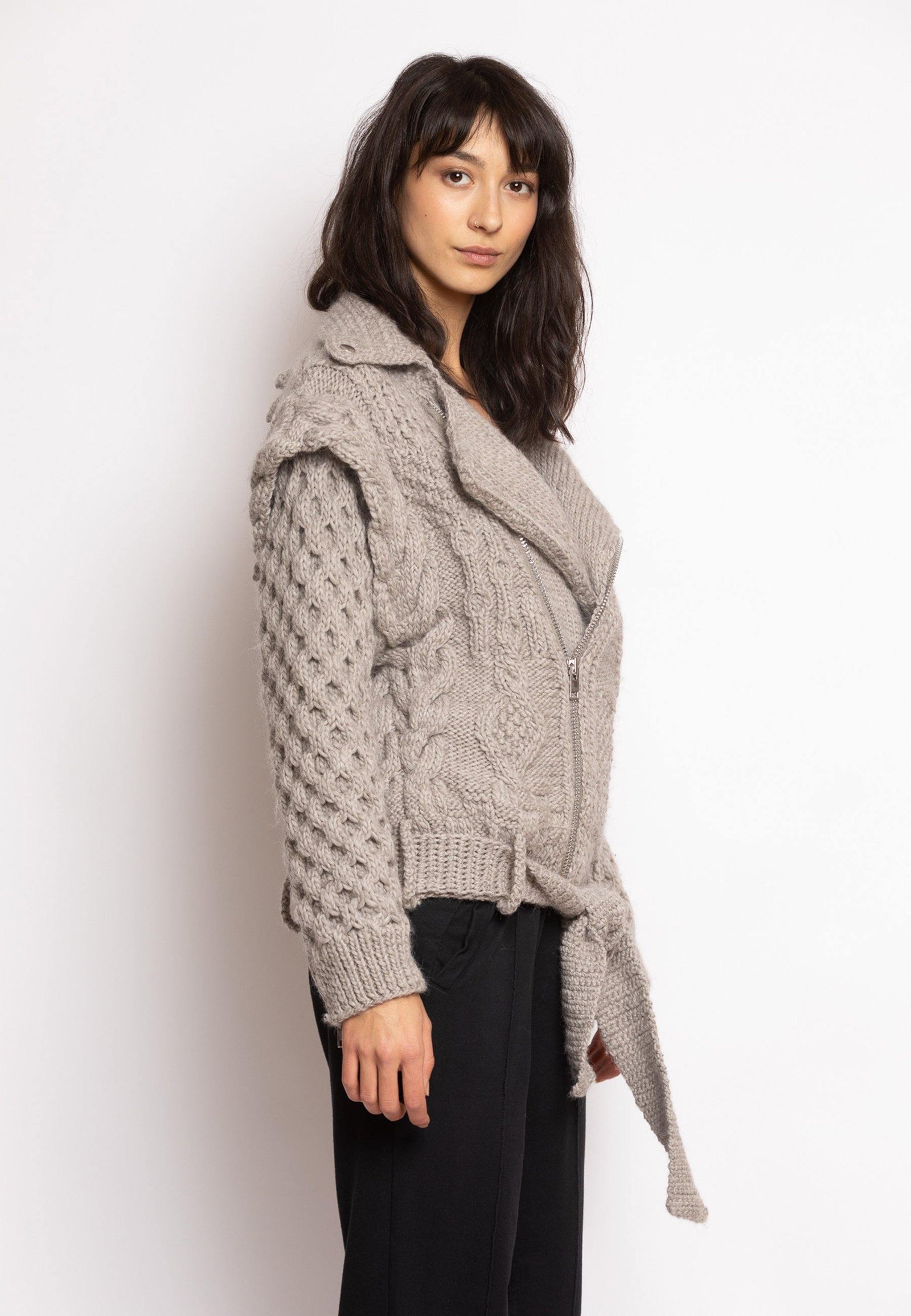 Knitted biker cardigan best sale