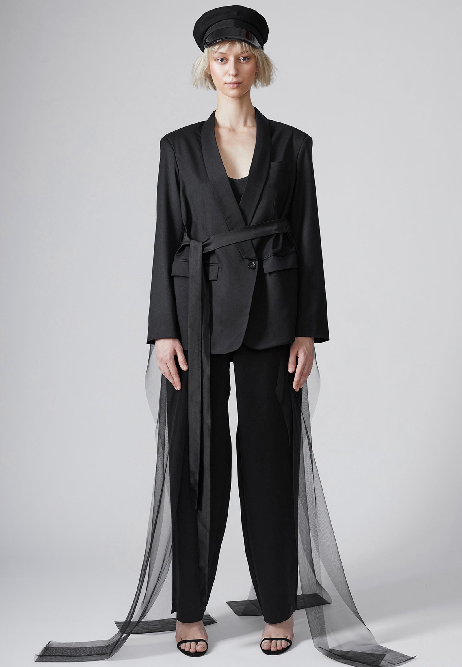 meer. RIBBON OVERSIZED JACKET ネイビー 専用】meer. RIBBON OVERSIZED JACKET ネイビー